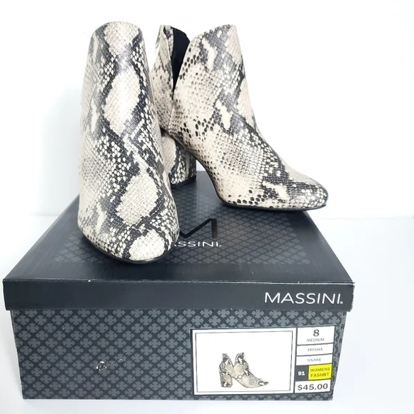 Massini Trisha snakeskin print boot size 8 - Picture 2 of 11